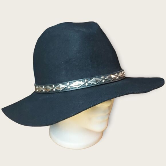 Dottie Black Wool Felt Floppy Hat - Picture 2 of 7
